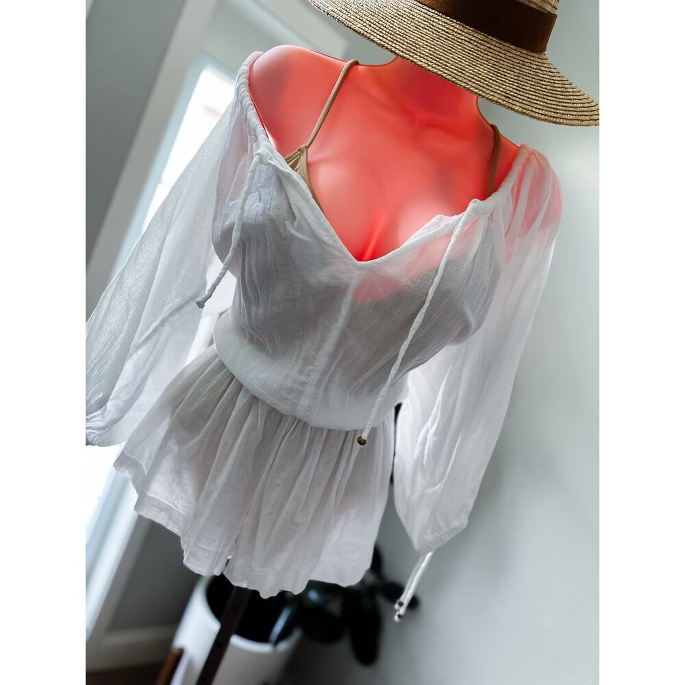Victoria’s Secret Sun-Kissed Wanderer boho off shoulder swimsuit coverup romper - Picture 2 of 5